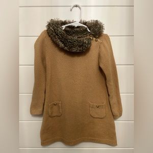 Janie and Jack | Textured Sweater Dress with fur | size 3T